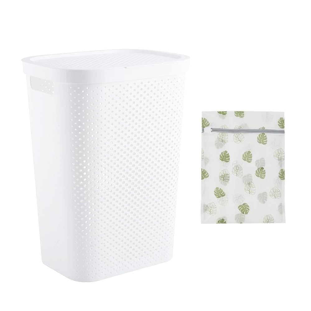 【色: ホワイト】RAKU ランドリーバスケット フタ付き 60L 収納ボックス Amazon｜RAKU ランドリーバスケット フタ付き 60 L 収納ボックス